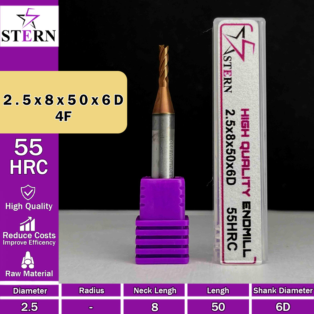 فرزانگشتی کارباید چهارپرSTERN 2.5*8*50*6D