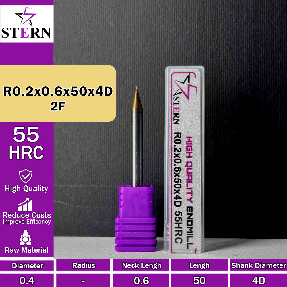 فرزانگشتی کارباید بالنوز اعشاری R0.2*0.6*50*4D STERN