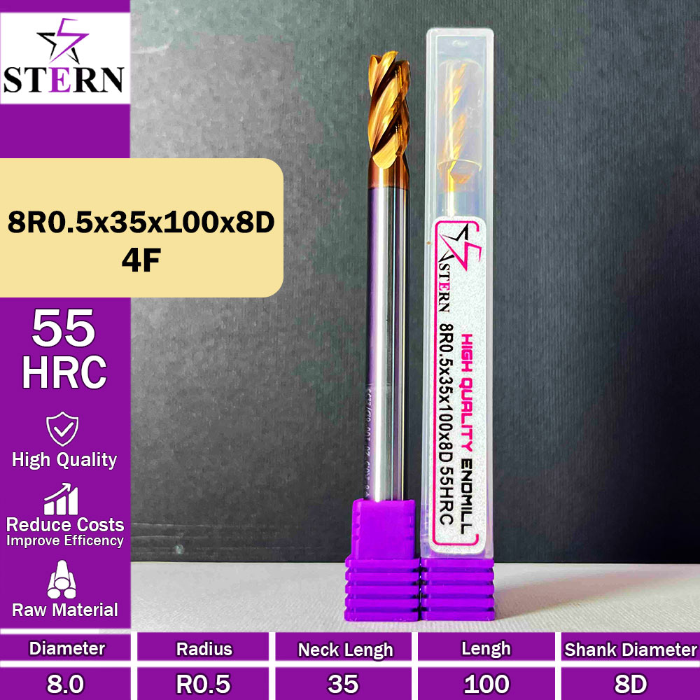 فرز کارباید تیپ ردیوس 8R0.5*35*100*8D STERN