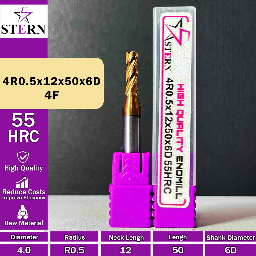 فرز کارباید تیپ ردیوس 4R0.5*12*50*6D STERN