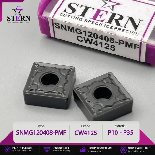 اینسرت STERN مدل SNMG120408-CW4125 مخصوص ماشینکاری فولاد و فولاد سخت