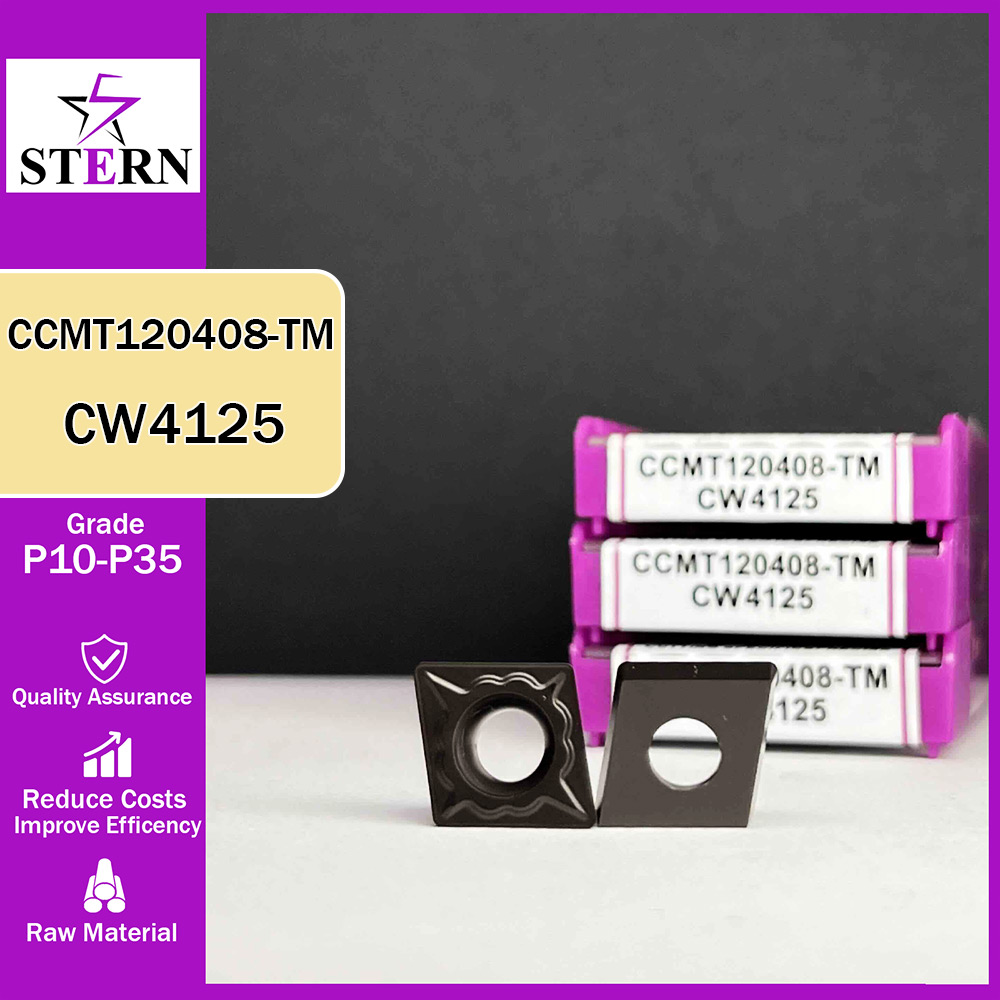 اینسرت تراشکاری فولاد STERN مدل CCMT120408-TM گرید CW4125