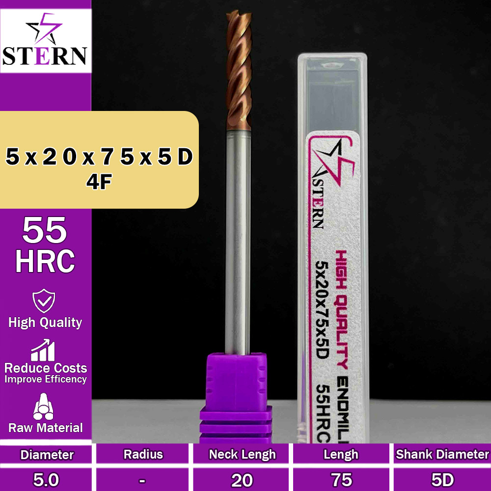 فرزانگشتی کارباید چهارپر STERN 5*20*75*5D
