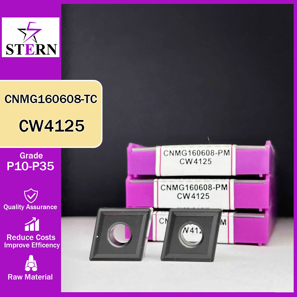اینسرت تراشکاری فولاد STERN مدل CNMG160608 گرید CW4125