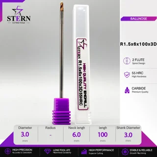 فرزانگشتی کارباید بالنوز دوپر R1.5*6*100*3D STERN