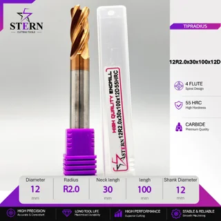فرز انگشتی کارباید تیپ ردیوس 12R2.0*45*100*12D STERN