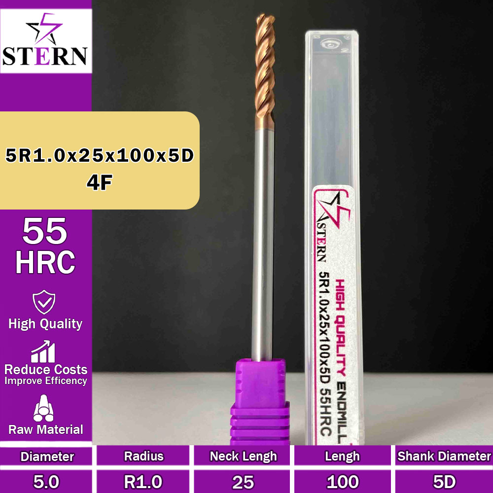 فرز کارباید تیپ ردیوس 5R1.0*25*100*5D STERN
