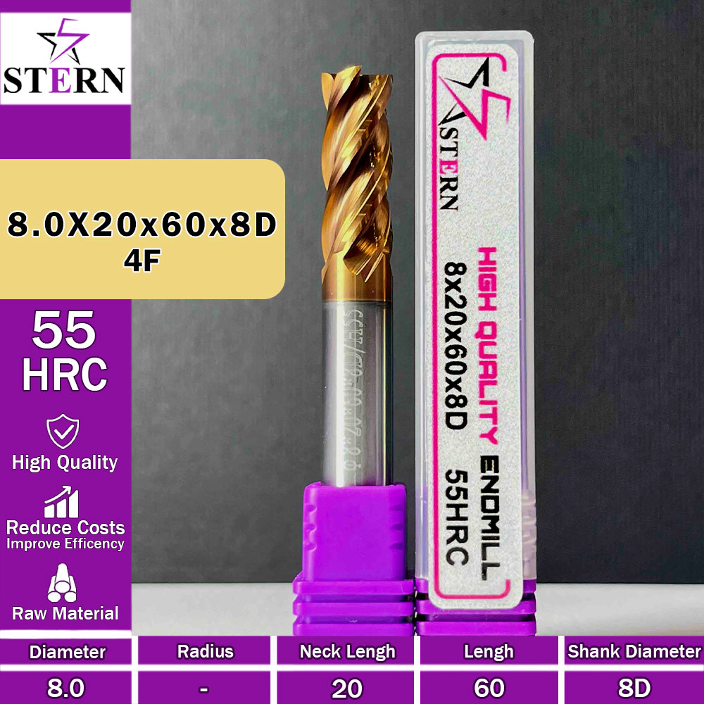 فرزانگشتی کارباید چهارپر STERN 8*20*60*8D