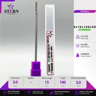 فرز انگشتی کارباید آلومینیوم سه پر STERN 3*15*100*3D