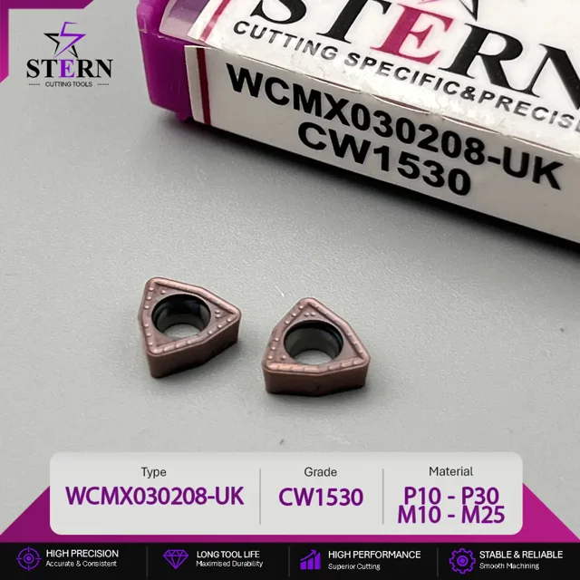اینسرت فرزکاری STERN مدل WCMX030208-CW1530 مخصوص ماشینکاری فولاد و استیل