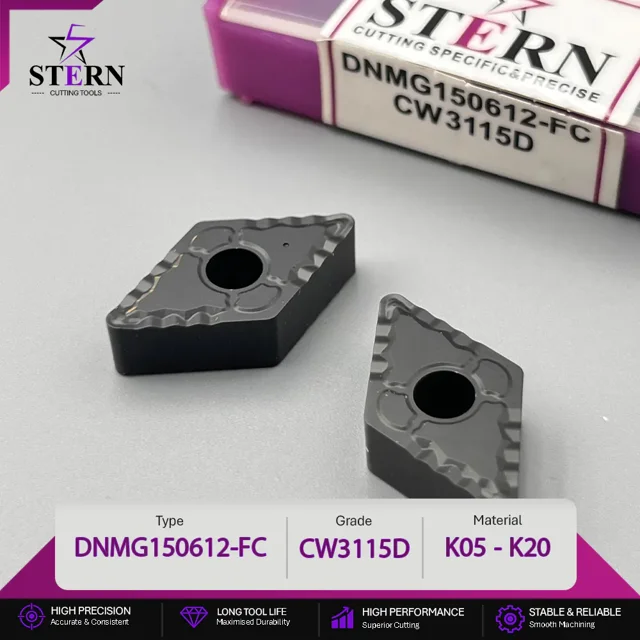 اینسرت تراشکاری STERN مدل DNMG150612-CW3115D مخصوص ماشینکاری چدن