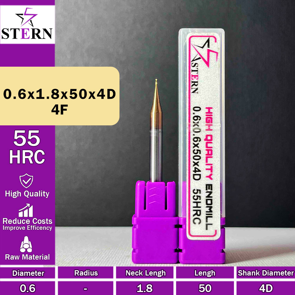 فرزانگشتی کارباید اعشاری  STERN 0.6*1.8*50*4D