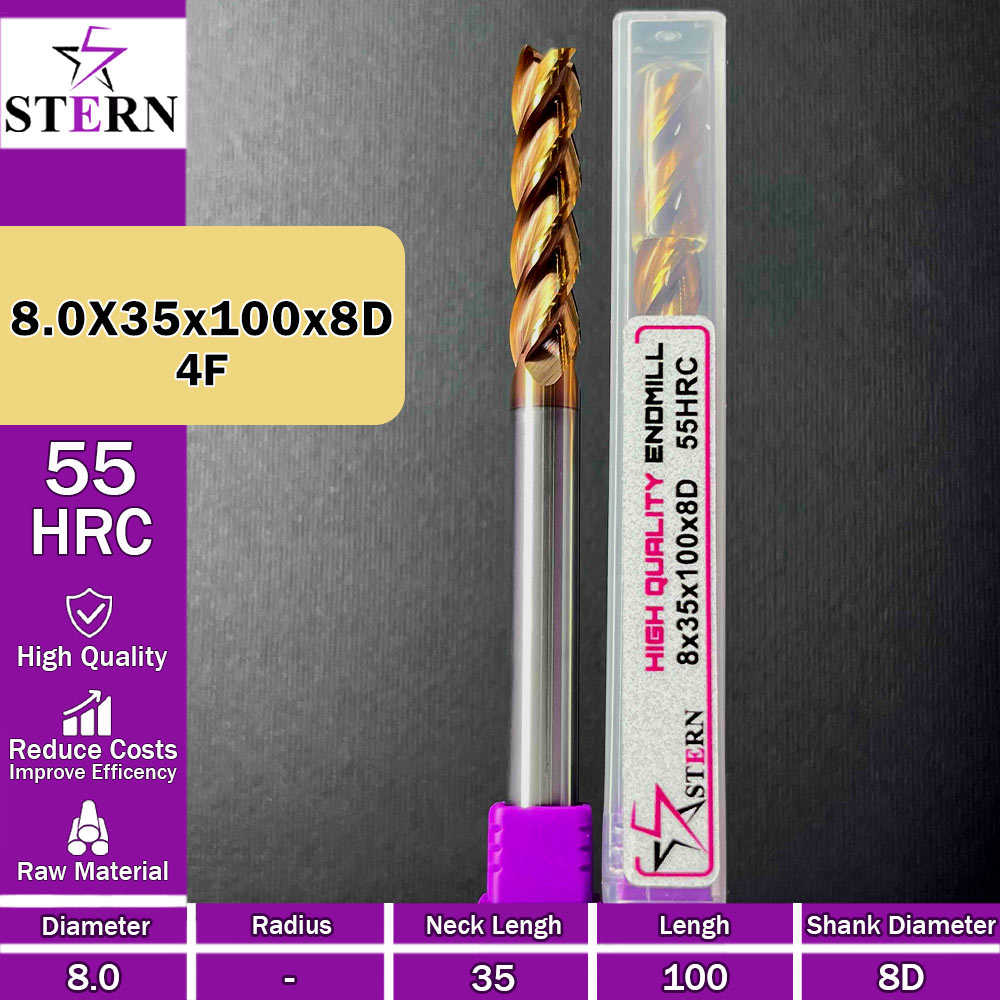 فرزانگشتی کارباید چهارپر STERN 8*35*100*8D