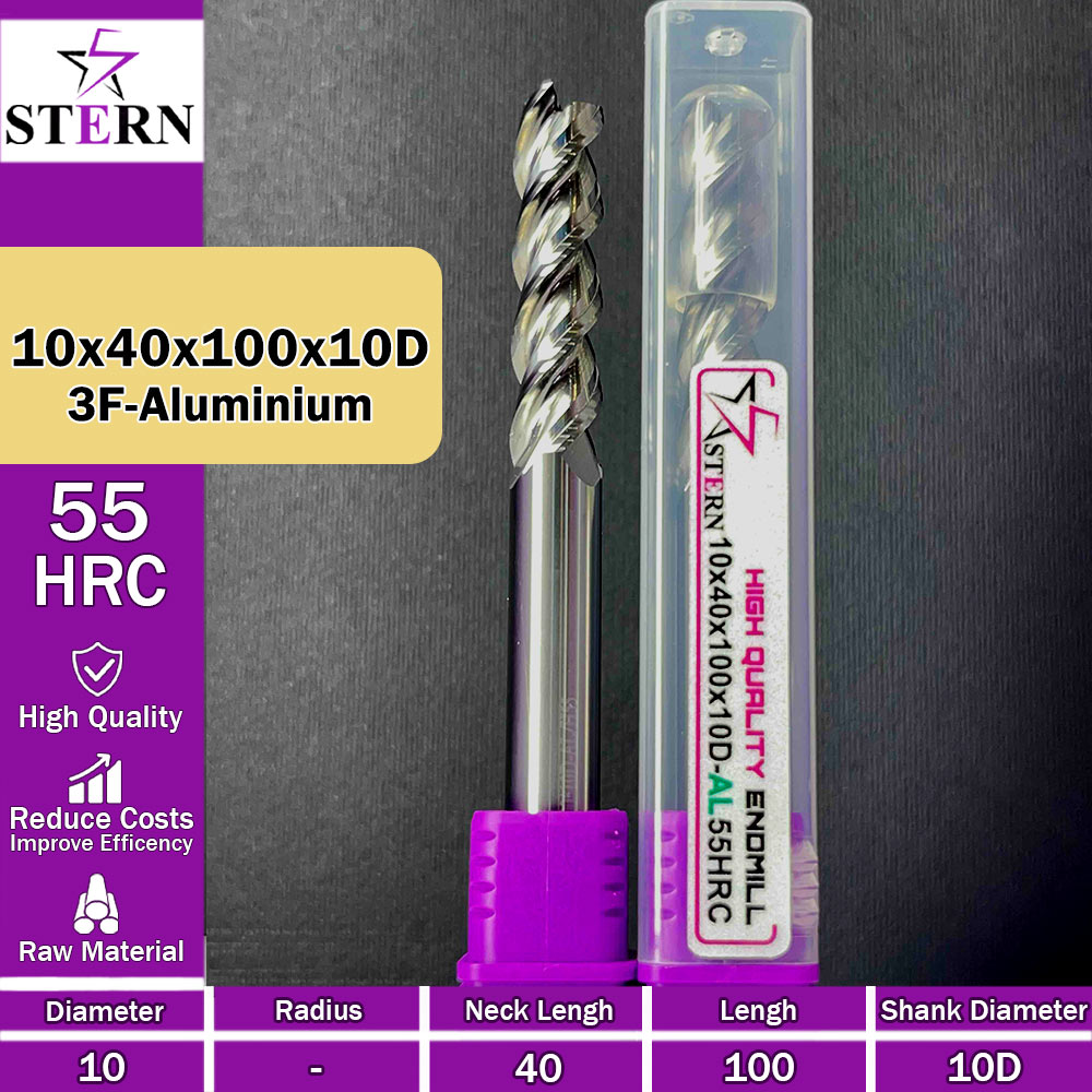فرزکارباید آلومینیوم سه پر STERN 10*40*100*10D
