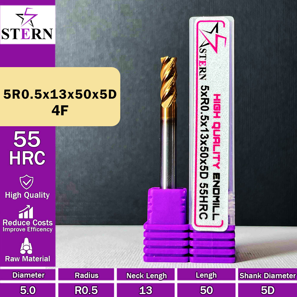 فرز کارباید تیپ ردیوس 5R0.5*13*50*5D STERN