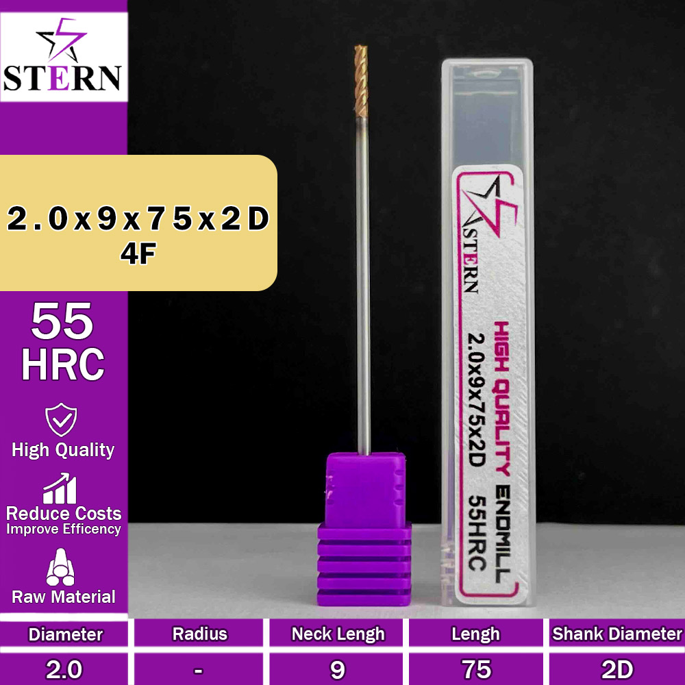 فرزانگشتی کارباید چهارپر STERN 2*9*75*2D