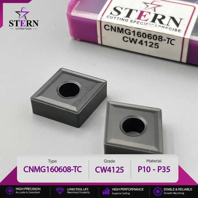 اینسرت STERN مدل CNMG160408-CW4125 مخصوص ماشینکاری فولاد و فولاد سخت