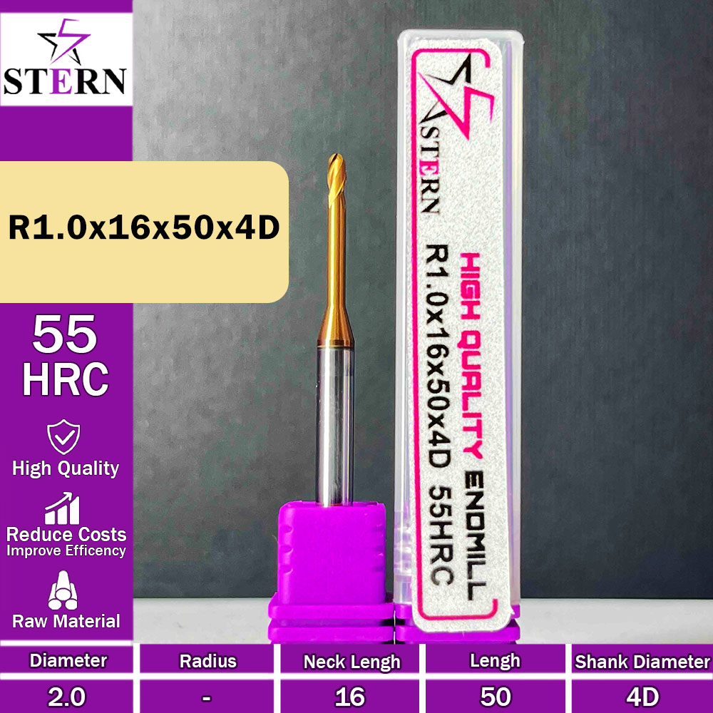 فرزانگشتی کارباید بالنوز R1.0*16*50*4D STERN