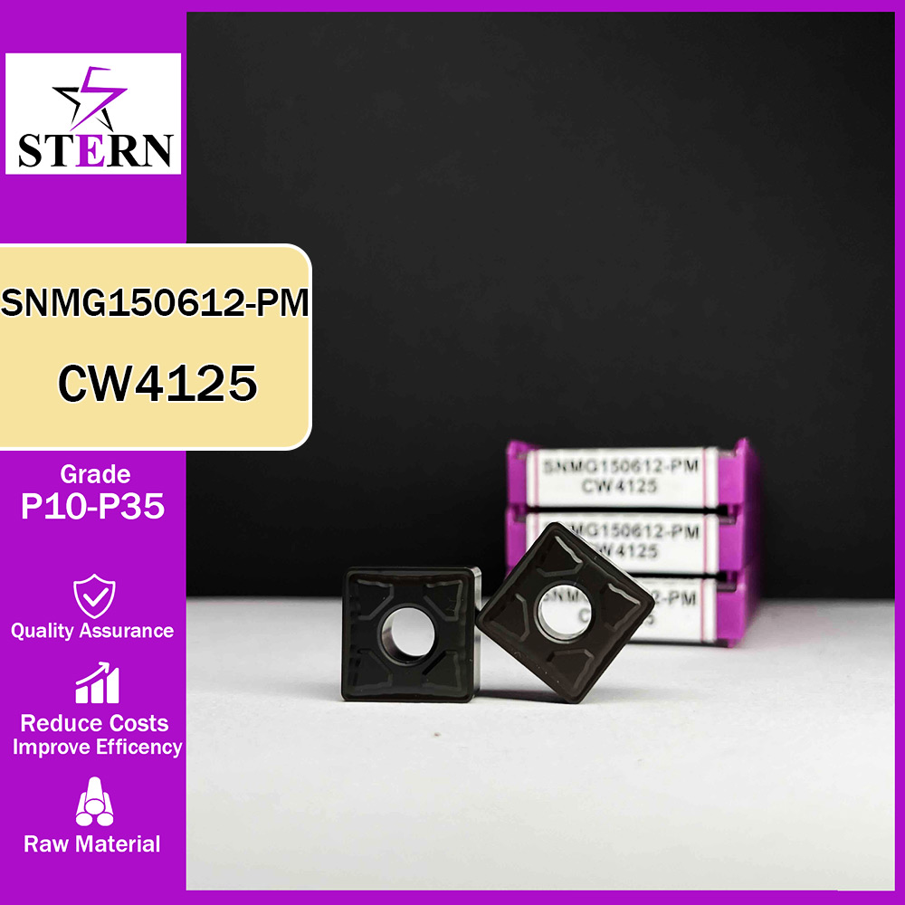 اینسرت تراشکاری فولاد STERN مدل SNMG150612-PM گرید CW4125