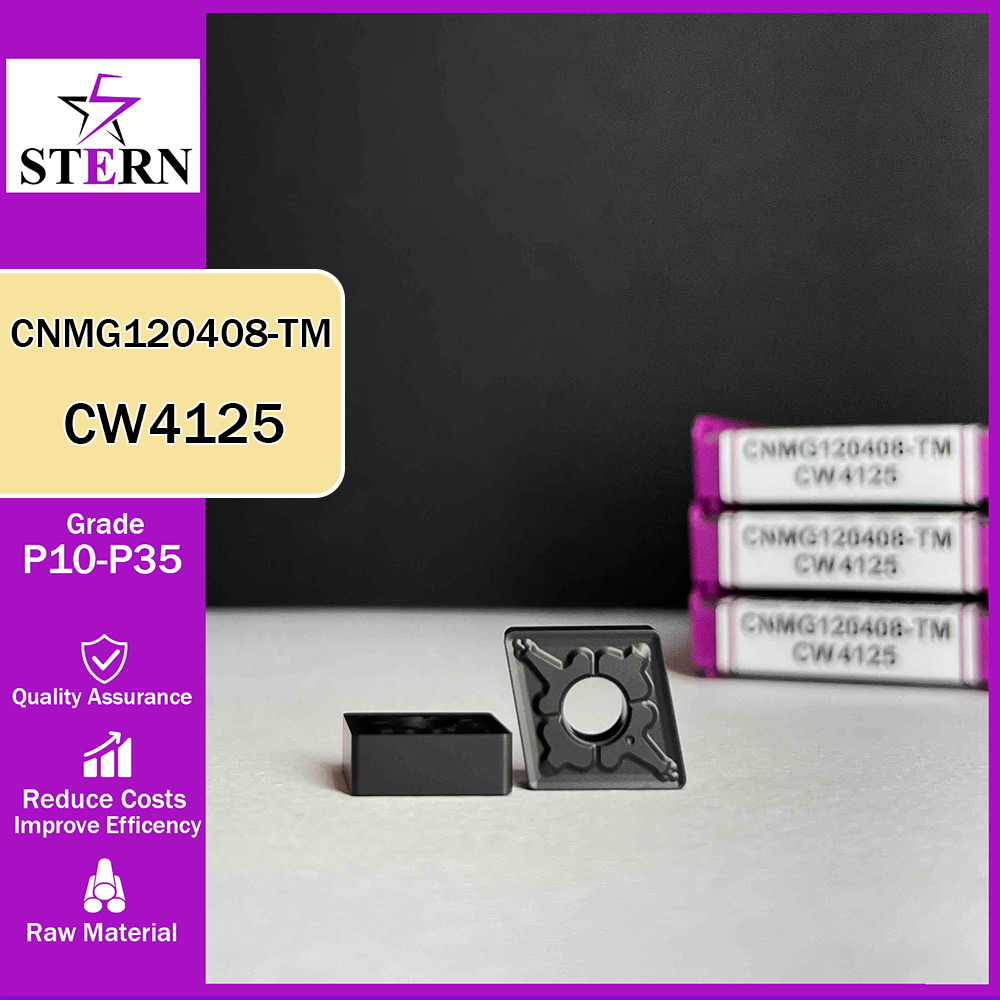 اینسرت تراشکاری فولاد STERN مدل CNMG120408 گرید CW4125