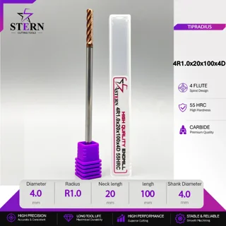 فرز انگشتی کارباید تیپ ردیوس 4R1.0*20*100*4D STERN