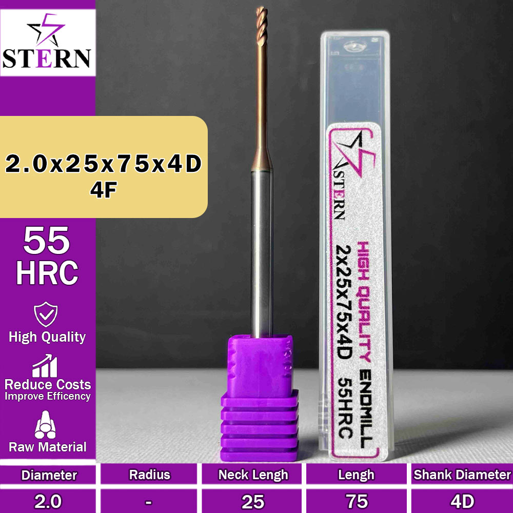 فرزانگشتی کارباید چهارپر STERN 2*25*75*4D