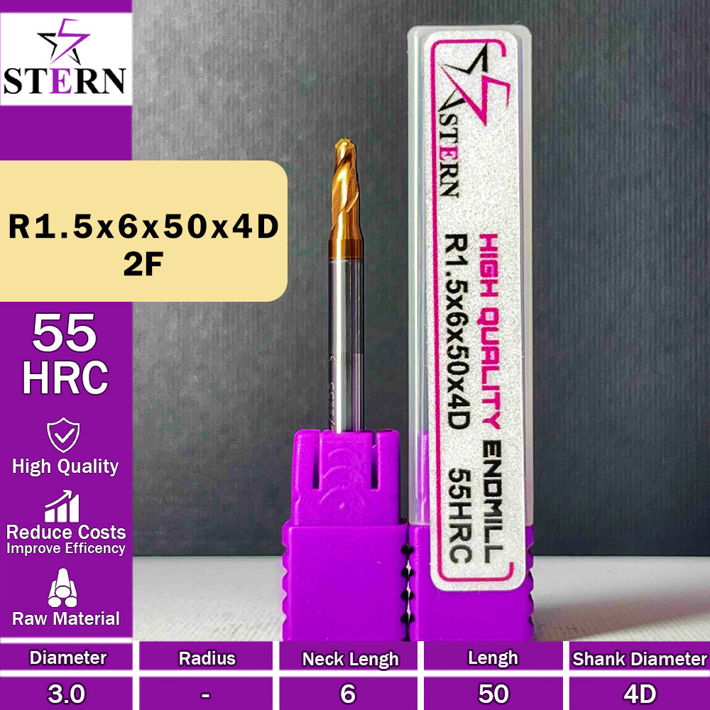 فرزانگشتی کارباید بالنوز R1.5*6*50*4D STERN