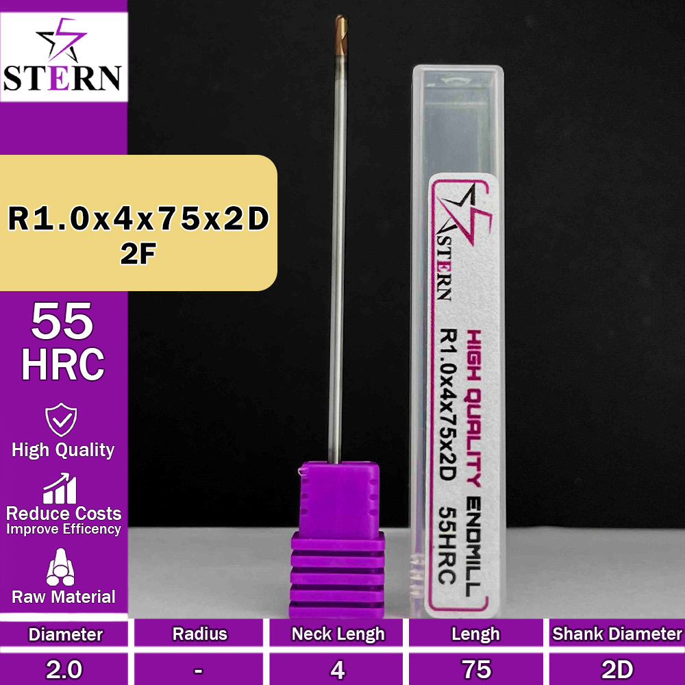 فرزانگشتی کارباید بالنوز R1.0*6*75*2D STERN