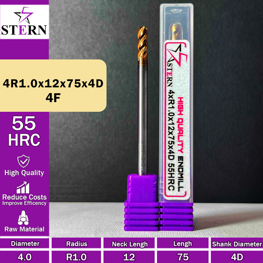 فرز کارباید تیپ ردیوس 4R1.0*15*75*4D STERN