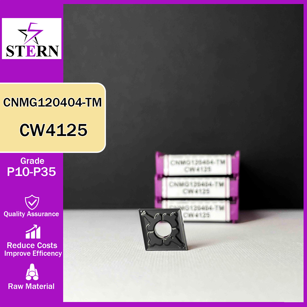 اینسرت تراشکاری فولاد STERN مدل CNMG120404 گرید CW4125