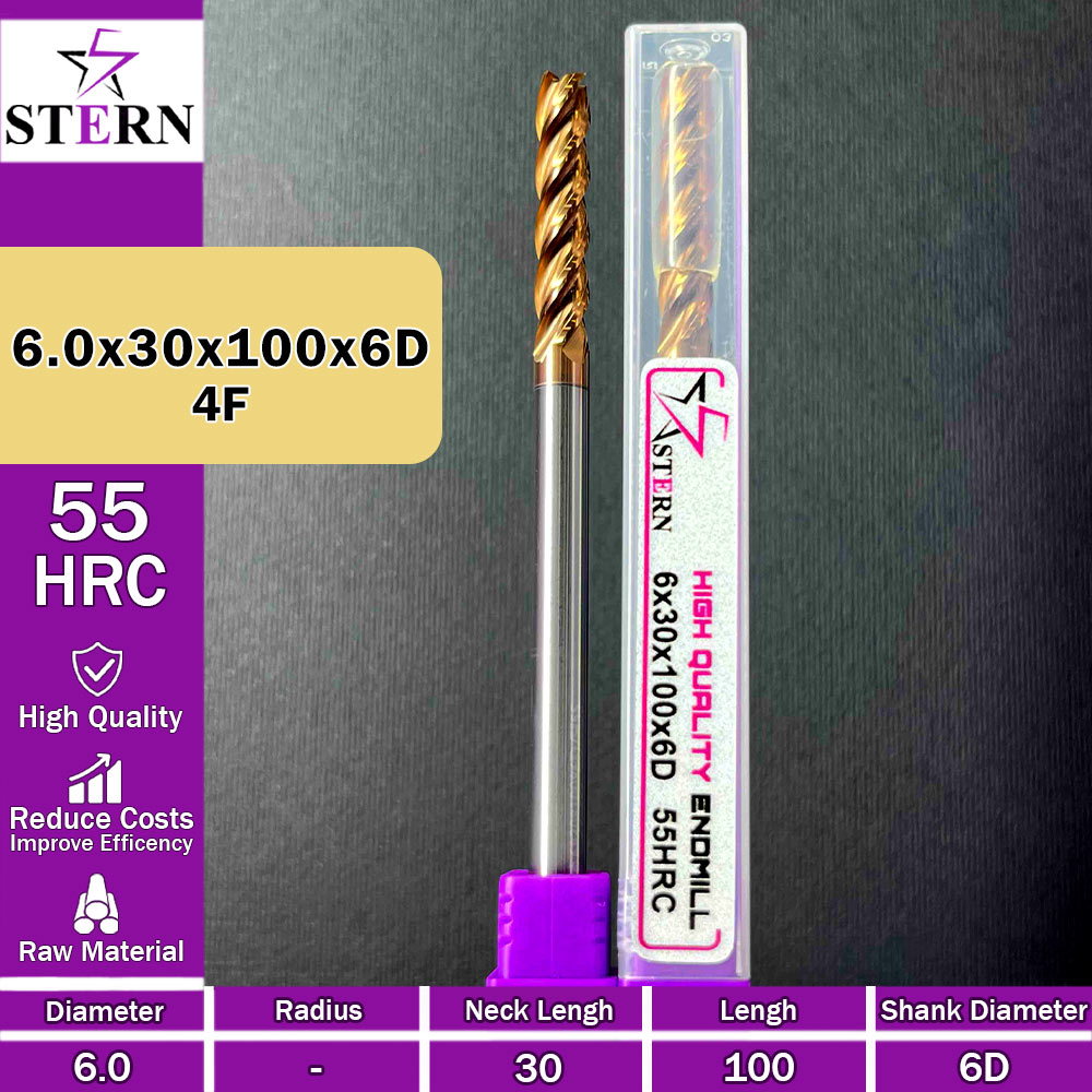فرزانگشتی کارباید چهارپر STERN 6*30*100*6D