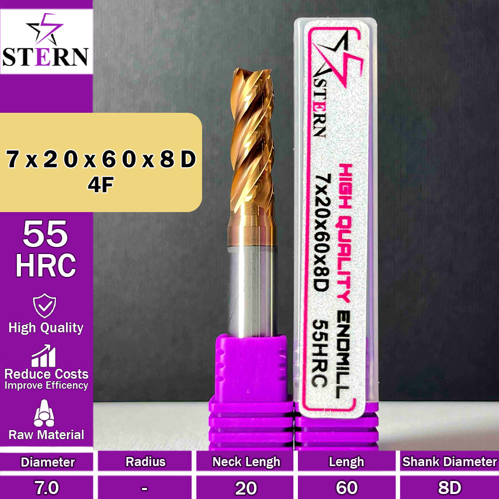فرزانگشتی کارباید چهارپر STERN 7*20*60*8D
