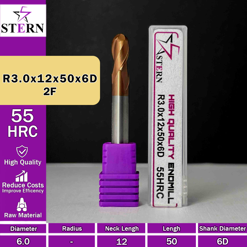 فرزانگشتی کارباید بالنوز R3.0*12*50*6D STERN