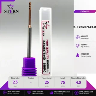 فرز انگشتی کارباید چهارپر STERN 2.5*25*75*4D