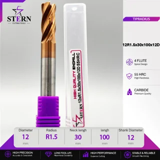 فرز انگشتی کارباید تیپ ردیوس 12R1.5*45*100*12D STERN
