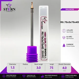 فرز انگشتی کارباید بالنوز دوپر R0.75*3*75*4D STERN