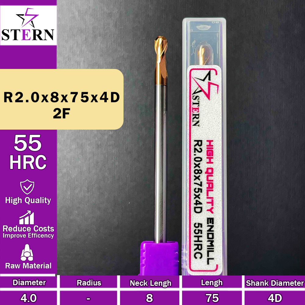 فرزانگشتی کارباید بالنوز R2.0*8*75*4D STERN