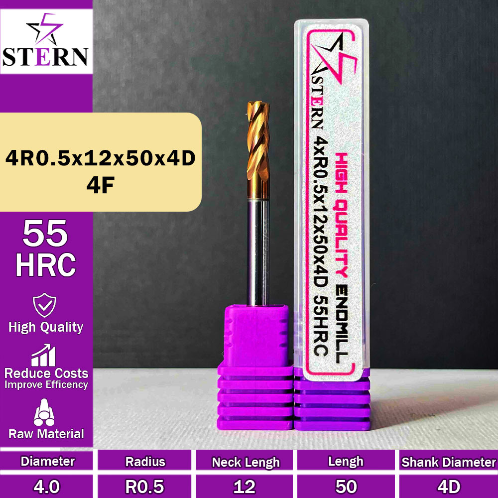 فرز کارباید تیپ ردیوس 4R0.5*12*50*4D STERN