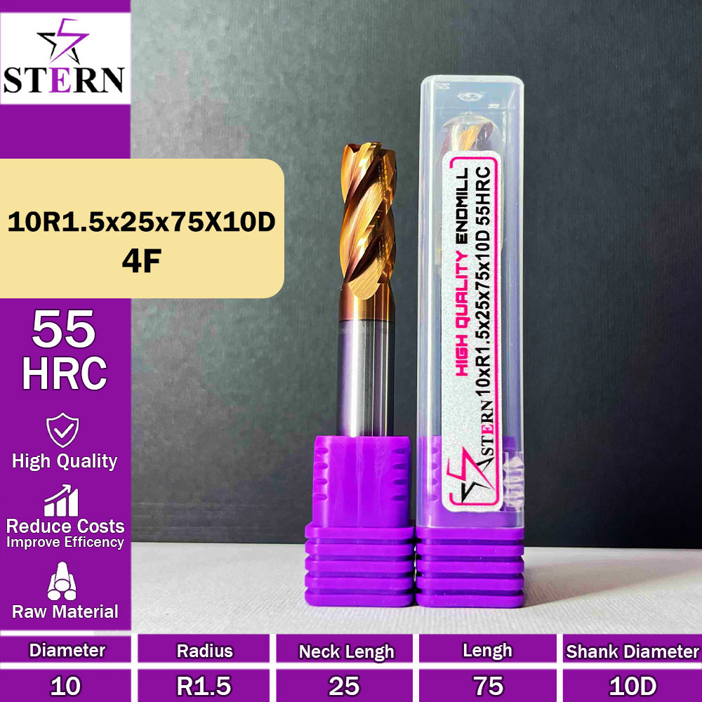 فرز کارباید تیپ ردیوس 10R1.5*25*75*10D STERN