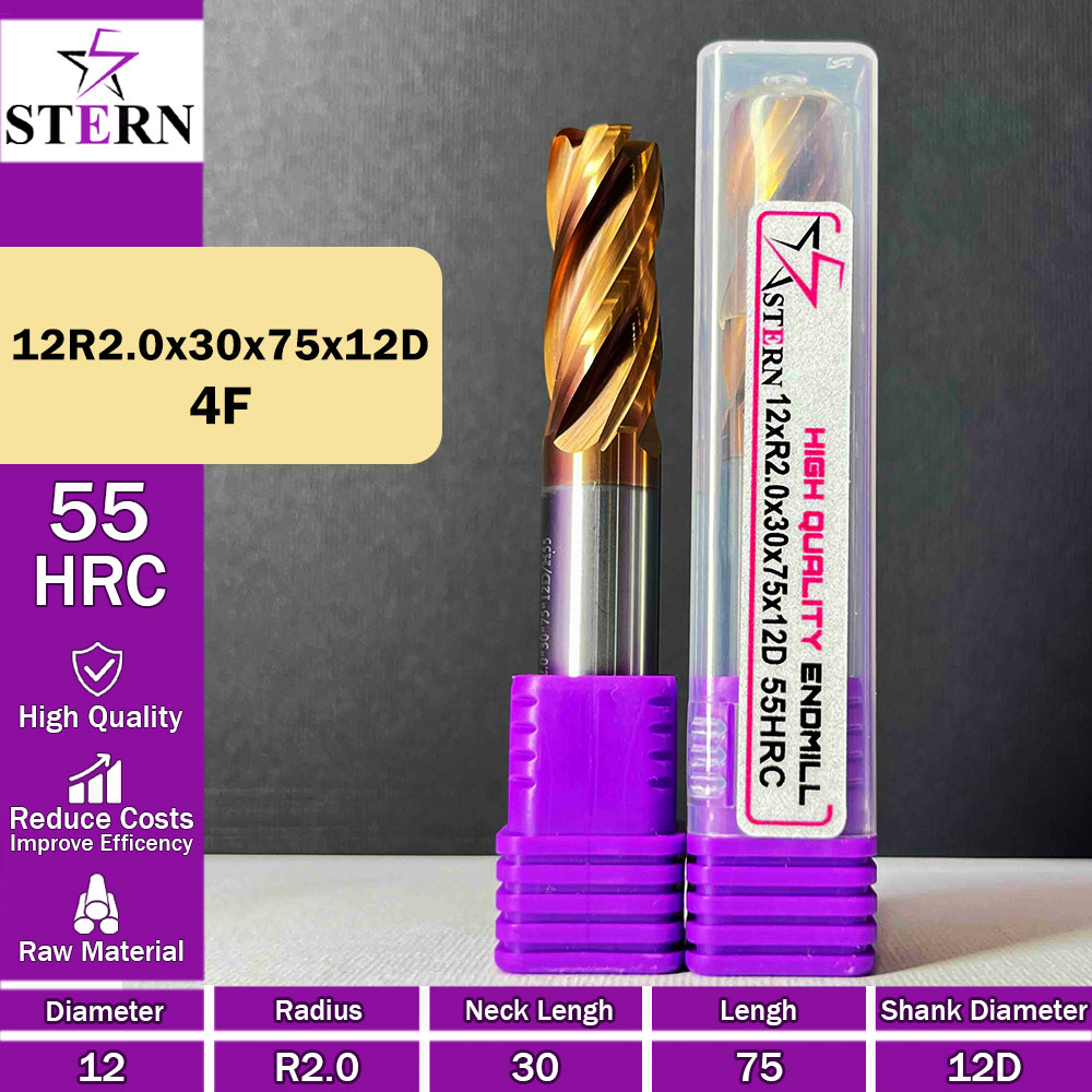 فرز کارباید تیپ ردیوس 12R2.0*30*75*12D STERN