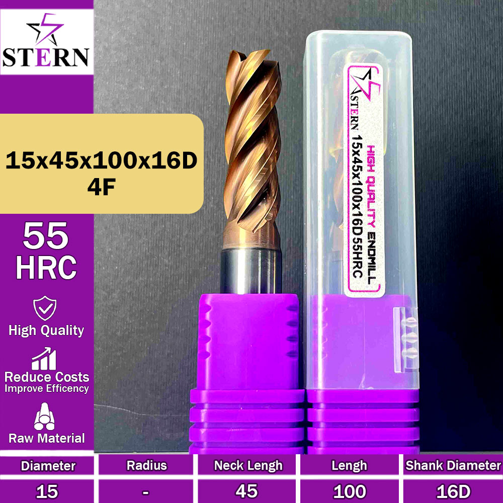 فرزانگشتی کارباید چهارپر STERN 15*45*100*16D