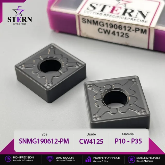 اینسرت STERN مدل SNMG190612-CW4125 مخصوص ماشینکاری فولاد و فولاد سخت