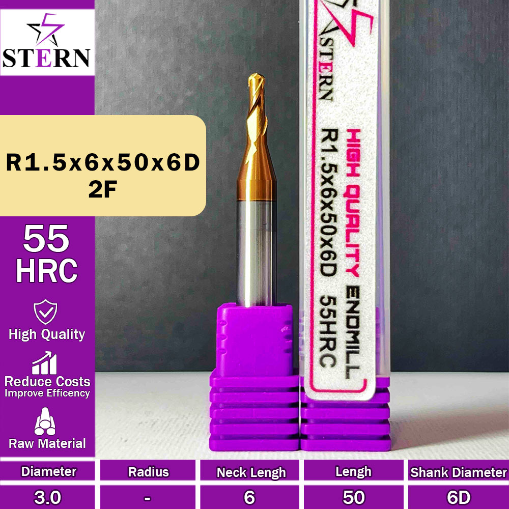 فرزانگشتی کارباید بالنوز R1.5*6*50*6D STERN