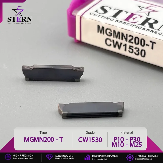اینسرت شیارزنی STERN مدل MGMN200-CW1530 مخصوص ماشینکاری فولاد و استیل