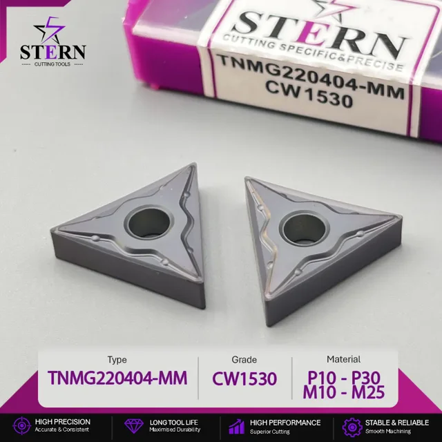 اینسرت STERN مدل TNMG220404-CW1530 مخصوص ماشینکاری فولاد و استیل