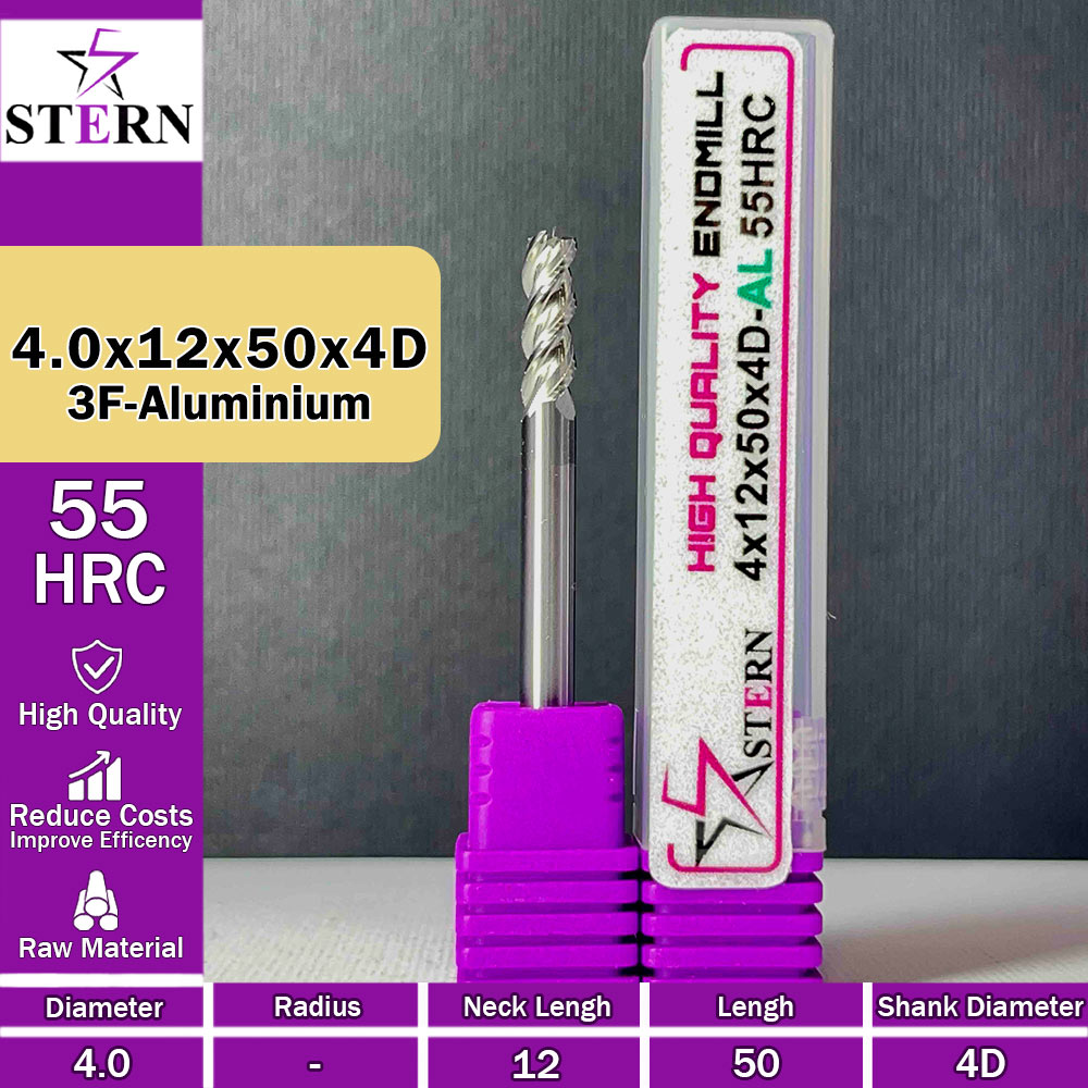 فرزکارباید آلومینیوم سه پر STERN 4*12*50*4D