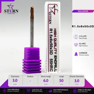 فرزانگشتی کارباید بالنوز دوپر R1.5*6*50*3D STERN