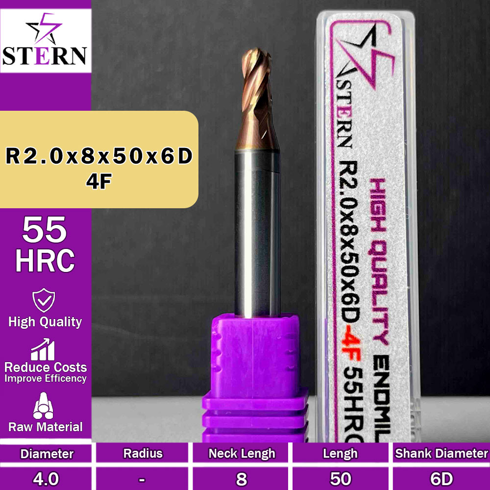 فرزانگشتی کارباید بالنوز چهارپر R2.0*8*50*6D STERN