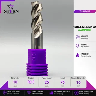 فرز انگشتی کارباید آلومینیوم تیپ ردیوس 10R0.5*25*75*10D STERN