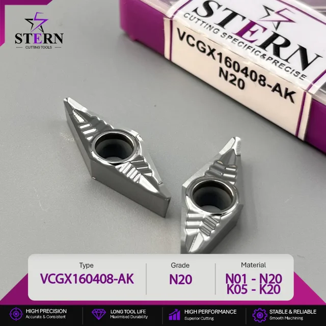 اینسرت STERN مدل VCGX160408-N20 مخصوص تراشکاری و پرداخت آلومینیوم